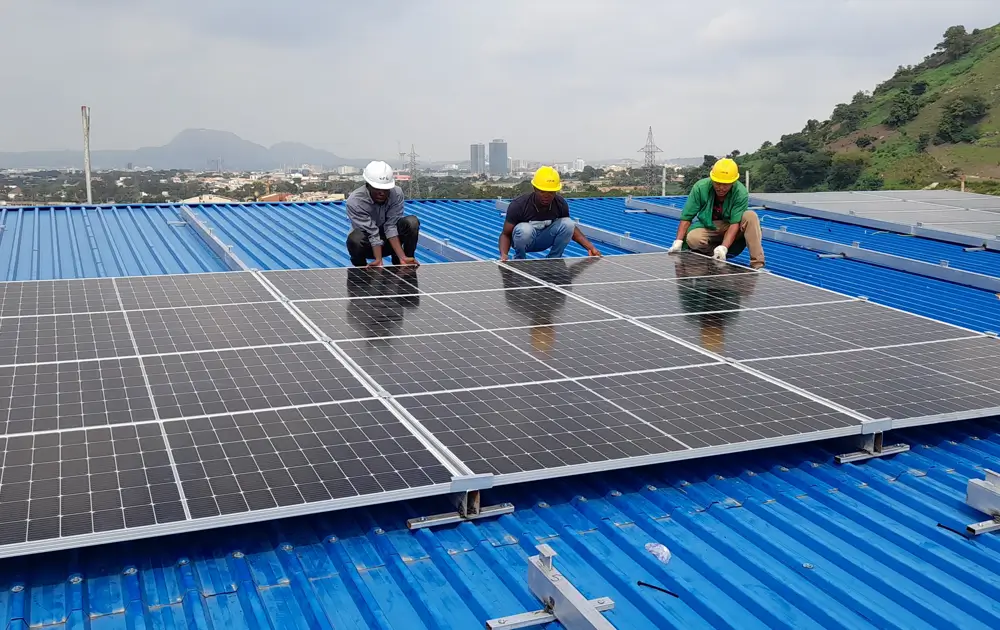 Solar panel installation on a South Florida home