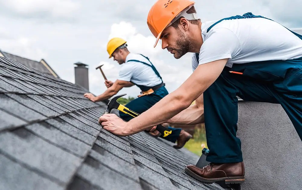 Roof maintenance being carried out