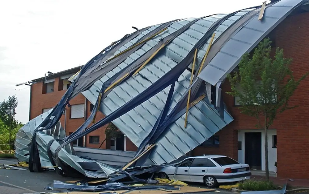Emergency roof repair after storm damage