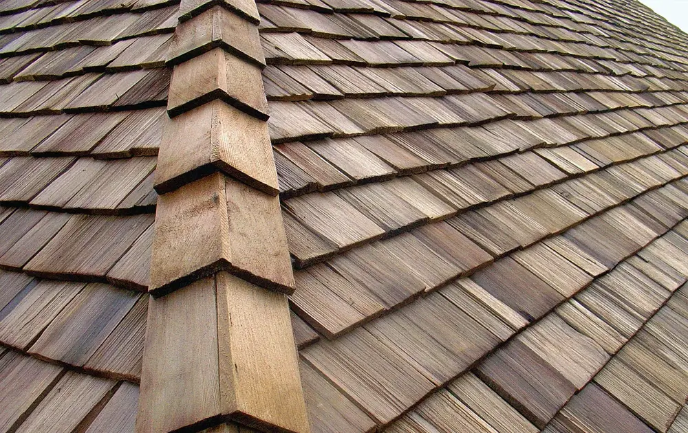 Wood shingle roof