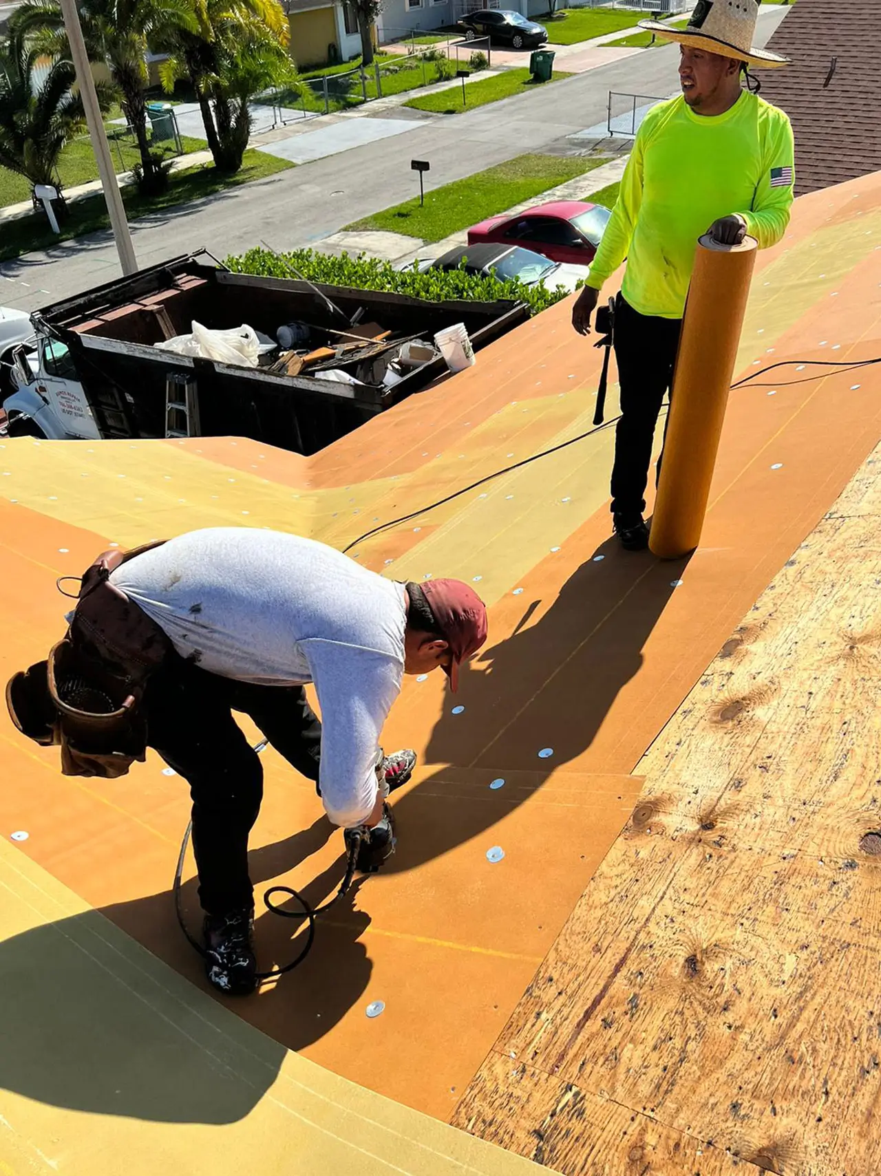 Roof installation in progress