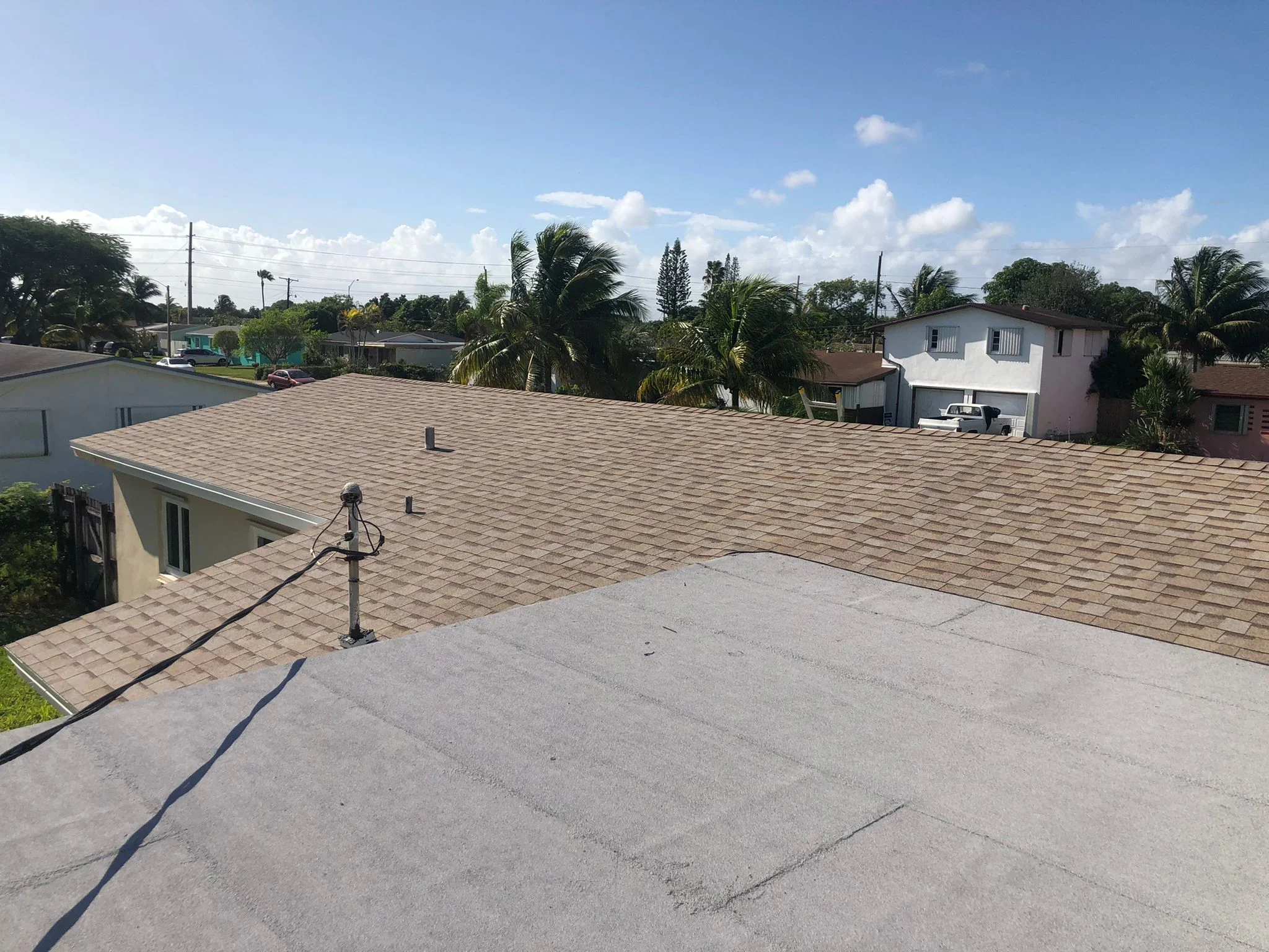 Roof installation in progress
